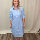 Clear Periwinkle Button Down Dress