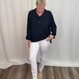 White 28" Slim Ankle Crop Pant