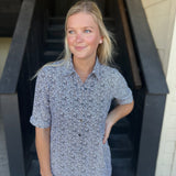 Leopard Collar Button Down Dress