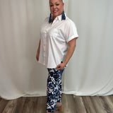 Stretch Cap-Sleeve Shirt