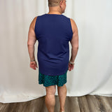 Giraffe Emerald Navy Zip Skort