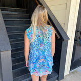 Blue Sleeveless Top