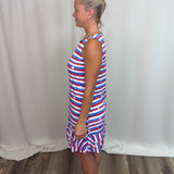 Star Spangled Ruffle Trim Dress