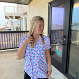 Maze Multi Short Sleeve Collar Top
