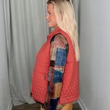 Rust Solid Zip Vest