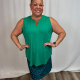 Emerald SlvLess Keyhole Top
