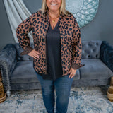 Brown & Black Animal Print Blouse