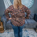 Brown & Black Animal Print Blouse