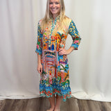 City Silk Collar Dress