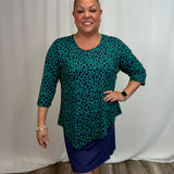 Giraffe Emerald Navy Asym Top