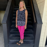 Clear Pink Rhinestone Capri