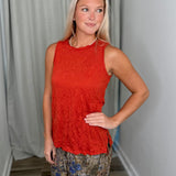 Rust Crinkle Tank Top