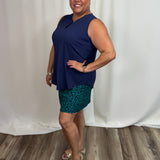 Giraffe Emerald Navy Zip Skort