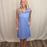 Clear Periwinkle Zip Swing Dress