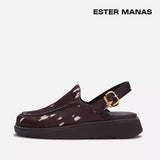 ESTER MANAS Brown Back-Strap Mules