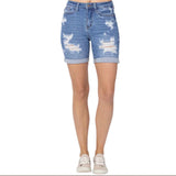 Judy Blue Light Wash Distressed Shorts