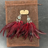 Red Feather Earrings