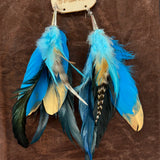 Blue Cone Feather Earrings