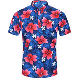 Hibiscus Flower Red Golf Shirt