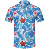 Palm Leaves Teal Golf Shirt