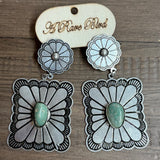 Square Turquoise Earrings