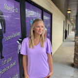 Clear Lilac S.Slv. Frill Vneck