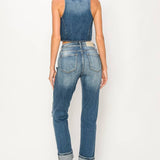 HIGH RISE STRETCH STRAIGHT WITH SINGLE CUFF JEANS: 1 (24)