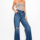 ULTRA HIGH RISE RELAXED FLARE JEANS: 13/30