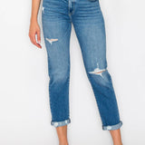 HIGH RISE TAPERED LEG JEANS: 9 (28)